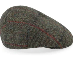 Country Harris Tweed Green Check Flatcap - MJM Hats