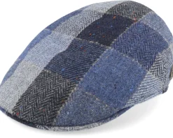 Country Virgin Wool Blue Check Flatcap - MJM Hats