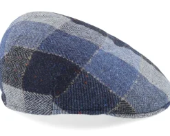 Country Virgin Wool Blue Check Flatcap - MJM Hats