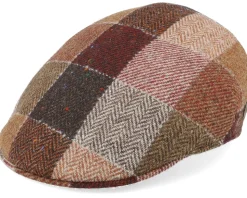 Country Virgin Wool Brown Check Flat Cap - MJM Hats