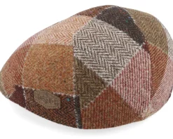 Country Virgin Wool Brown Check Flat Cap - MJM Hats
