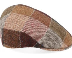 Country Virgin Wool Brown Check Flat Cap - MJM Hats