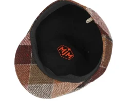 Country Virgin Wool Brown Check Flat Cap - MJM Hats