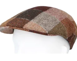 Country Virgin Wool Brown Check Flat Cap - MJM Hats