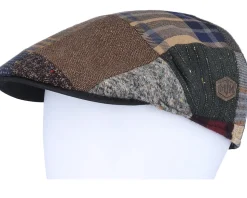 Country Wool Mix Patch/Leather Brown Flatcap - MJM Hats