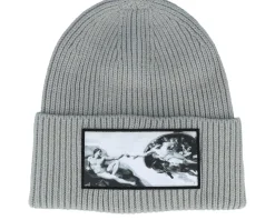 Creation Of Adam Beanie Light Grey Oversized Cuff - Calza Pennello