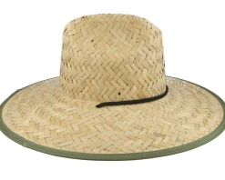 Crest Sun Tan/Olive Surplus Straw Hat - Brixton