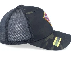 Cross Biker Logo Black Multicam Camo Trucker
