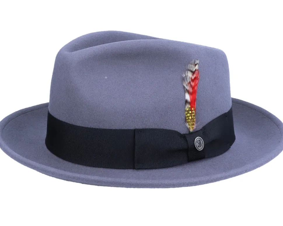 Crushable C-Crown Grey Fedora - Jaxon & James