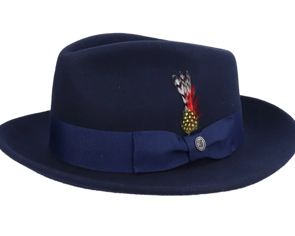 Crushable C-Crown Navy Fedora - Jaxon & James