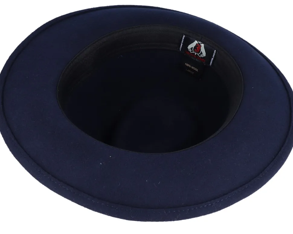 Crushable C-Crown Navy Fedora - Jaxon & James
