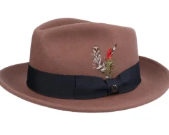 Crushable C-Crown Pecan Fedora - Jaxon & James