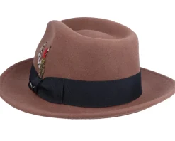 Crushable C-Crown Pecan Fedora - Jaxon & James