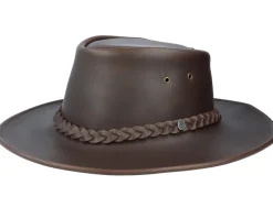 Crushable Leather Outback Hat Brown Traveler - Jaxon & James