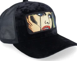 Crying Girl Pop Art Velvet Black A-Frame Trucker - Calza Pennello