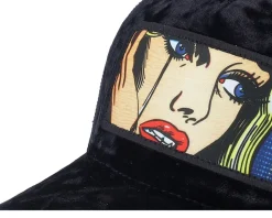 Crying Girl Pop Art Velvet Black A-Frame Trucker - Calza Pennello