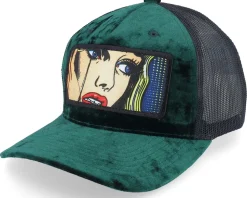 Crying Girl Pop Art Velvet Black A-Frame Trucker - Calza Pennello