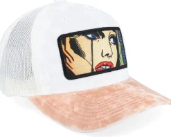 Crying Girl Pop Art Velvet White/Peah/Ivory A-Frame Trucker - Calza Pennello