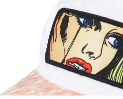 Crying Girl Pop Art Velvet White/Peah/Ivory A-Frame Trucker - Calza Pennello