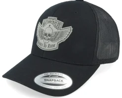 Custom Motorcycles Grey Patch Black Trucker - Born To Ride