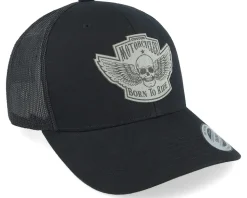 Custom Motorcycles Grey Patch Black Trucker - Born To Ride