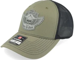 Custom Motorcycles Grey Patch Loden/Black Trucker - Born To Ride