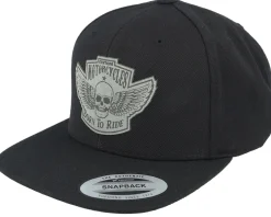 Custom Motorcycles Grey Patch Black Snapback - Born To Ride