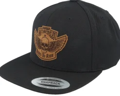 Custom Motorcycles Patch Black Snapback - Born To Ride