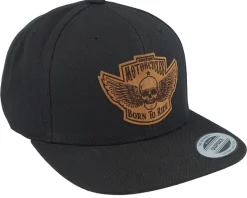 Custom Motorcycles Patch Black Snapback - Born To Ride