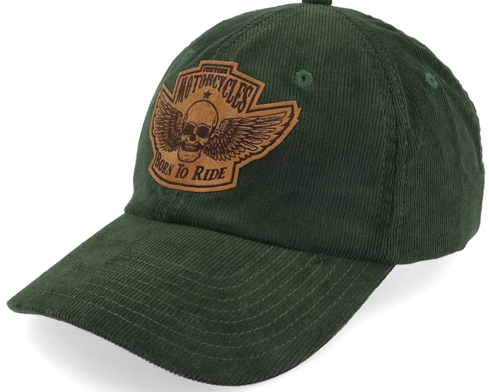 Custom Motorcycles Patch Cord Dark Olive Dad Cap - Born To Ride