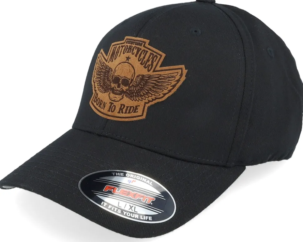 Custom Motorcycles Patch Black Flexfit - Born To Ride