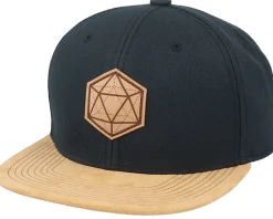D20 3D Patch Black/Suede Snapback - Gamerz