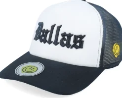 3d Dallas Old Script Foam White/Black Trucker - Lucid Smile