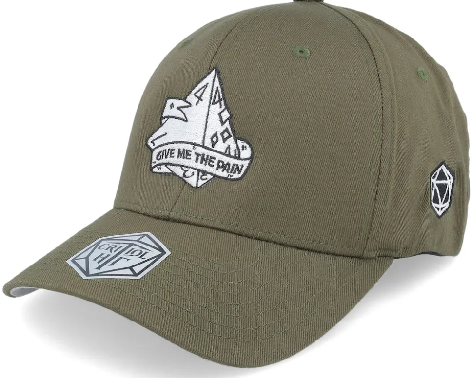 D4 Dice Ultimate Pain Wooly Combed Olive Flexfit - Critiql Hit