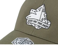 D4 Dice Ultimate Pain Wooly Combed Olive Flexfit - Critiql Hit