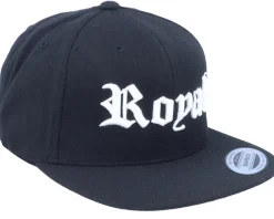 3D Royal Black Snapback - Blackletter