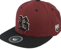 3D Sport Logo Side Patch Maroon/Black Snapback - Bearded Man