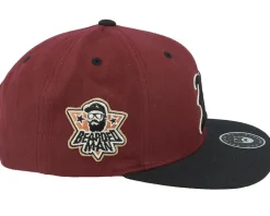 3D Sport Logo Side Patch Maroon/Black Snapback - Bearded Man