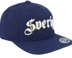 3d Stockholm White Script Navy Snapback - Hatstore