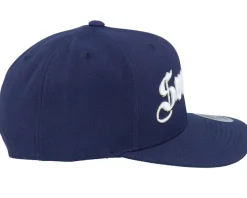 3d Stockholm White Script Navy Snapback - Hatstore