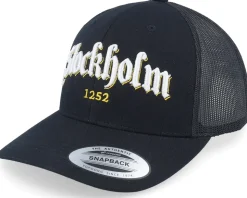 3d Stockholm White Script Black Trucker - Hatstore