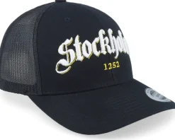 3d Stockholm White Script Black Trucker - Hatstore