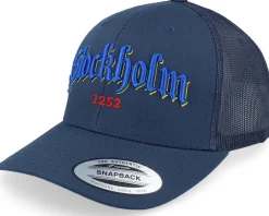 3d Stockholm White Script Black Trucker - Hatstore