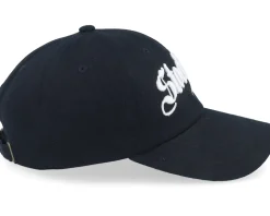 3d Stockholm White Script Black Dad Cap - Hatstore