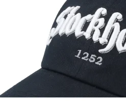 3d Stockholm White Script Black Dad Cap - Hatstore