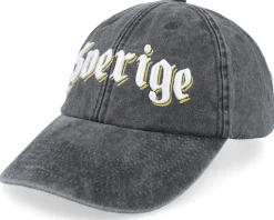 3d Sverige White Script Washed Back Dad Cap - Hatstore