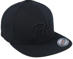 3d White Pride Logo Black Flat Brim Fitted - Fair
