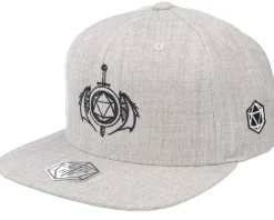 D20 Wings Ornament Heather Grey Snapback