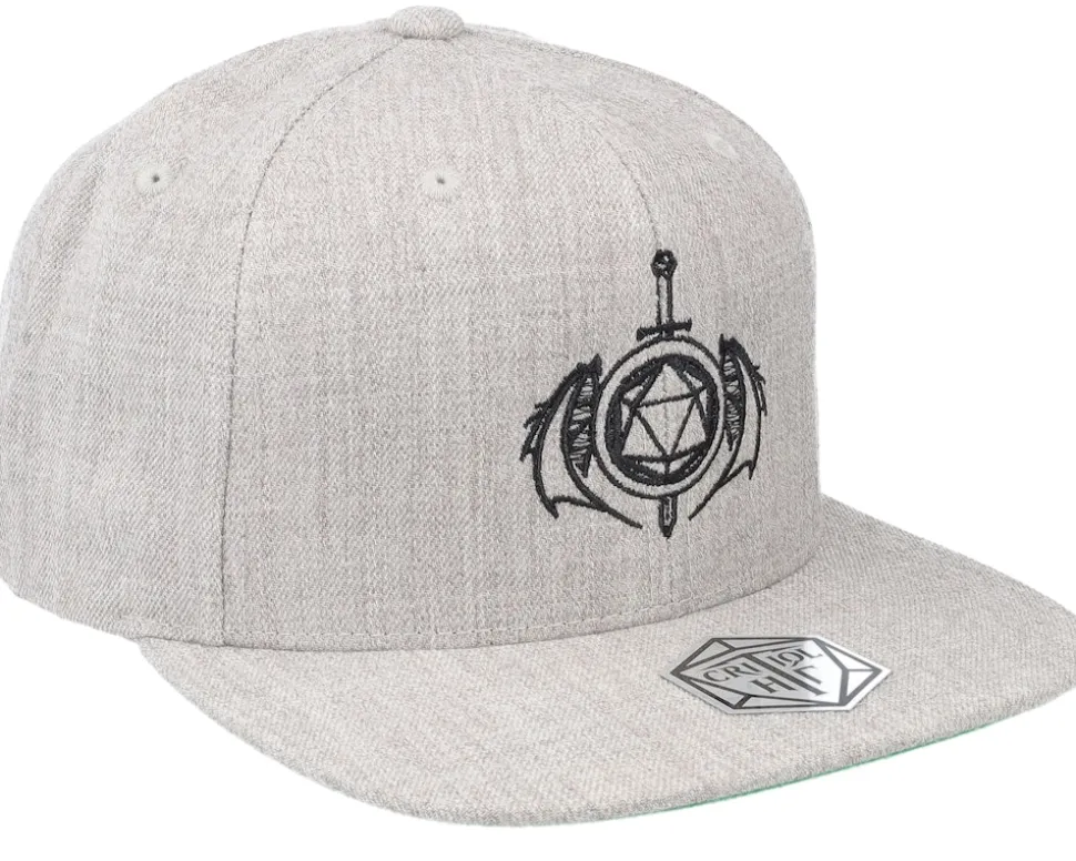 D20 Wings Ornament Heather Grey Snapback