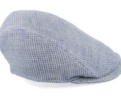 Daffy 3 Organic Hemp/Linen Blue Flat Cap - MJM Hats